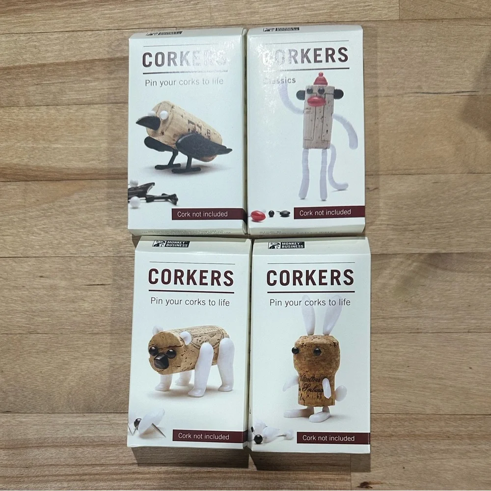 Assorted Cork Craft Figurines - 14 Unique Items